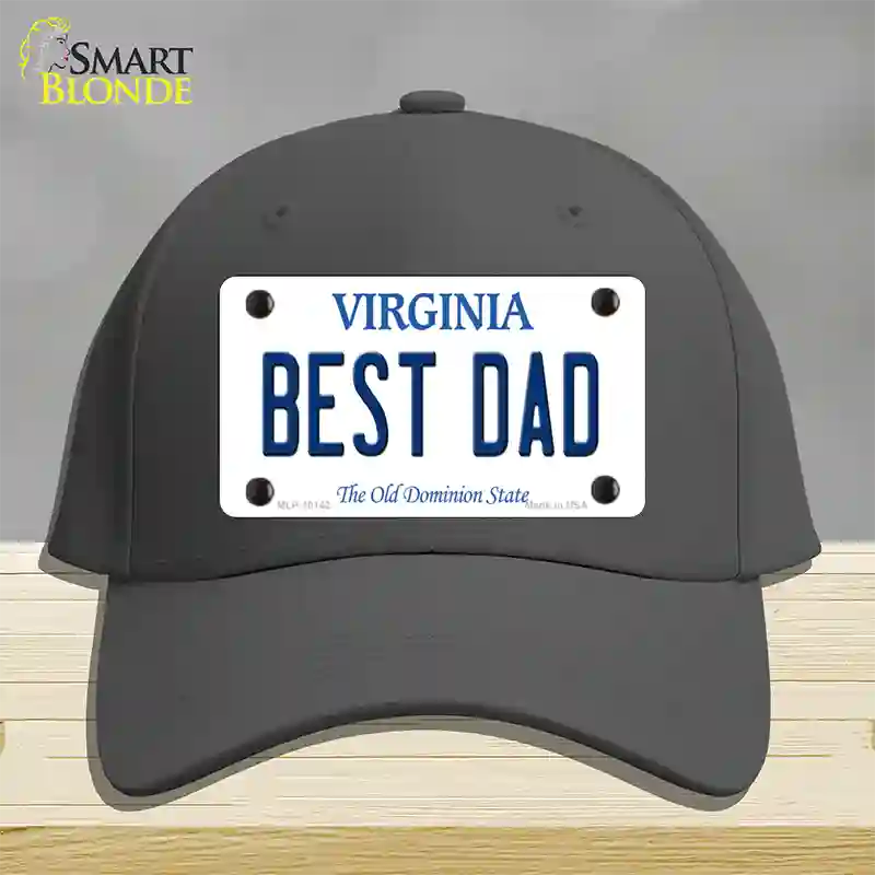 Best Dad Virginia Novelty License Plate Hat Cotton / Charcoal