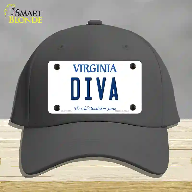 Diva Virginia Novelty License Plate Hat Cotton / Charcoal