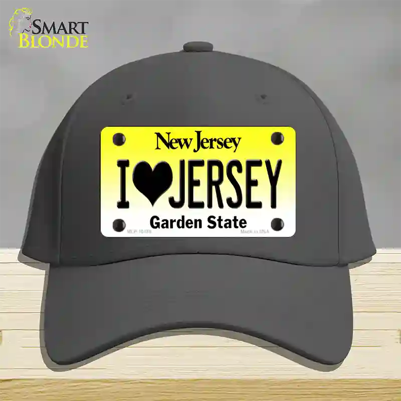 I Love Jersey New Jersey Novelty License Plate Hat Cotton / Charcoal