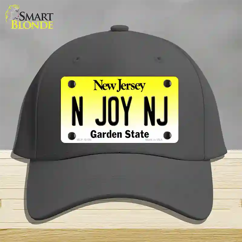 N Joy NJ New Jersey Novelty License Plate Hat Cotton / Charcoal