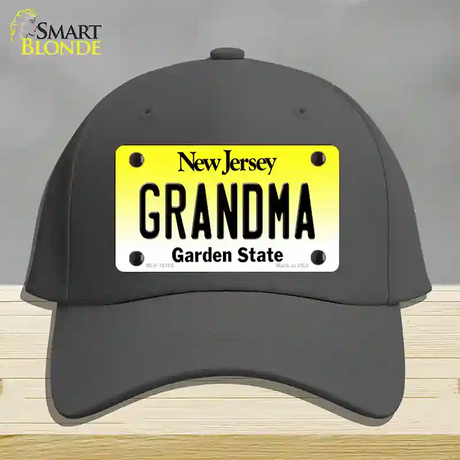 Grandma New Jersey Novelty License Plate Hat Cotton / Charcoal