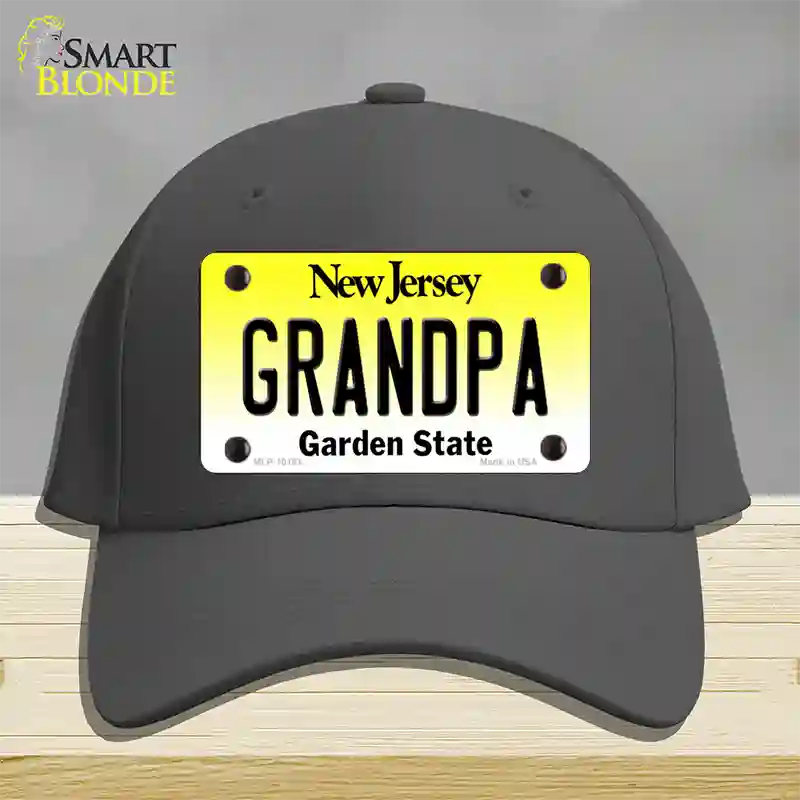 Grandpa New Jersey Novelty License Plate Hat Cotton / Charcoal