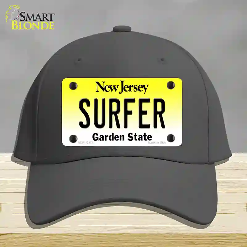 Surfer New Jersey Novelty License Plate Hat Cotton / Charcoal