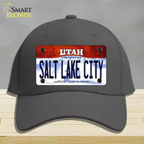 Salt Lake City Utah Novelty License Plate Hat Cotton / Charcoal