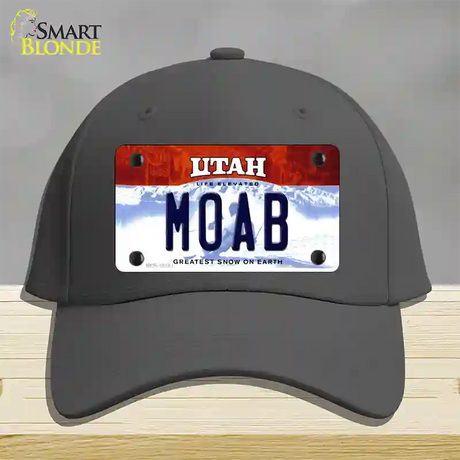 Moab Utah Novelty License Plate Hat Cotton / Charcoal