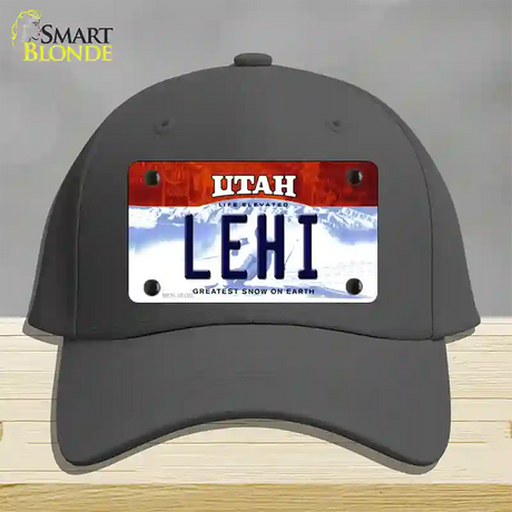 Lehi Utah Novelty License Plate Hat Cotton / Charcoal