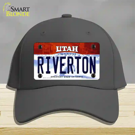 Riverton Utah Novelty License Plate Hat Cotton / Charcoal