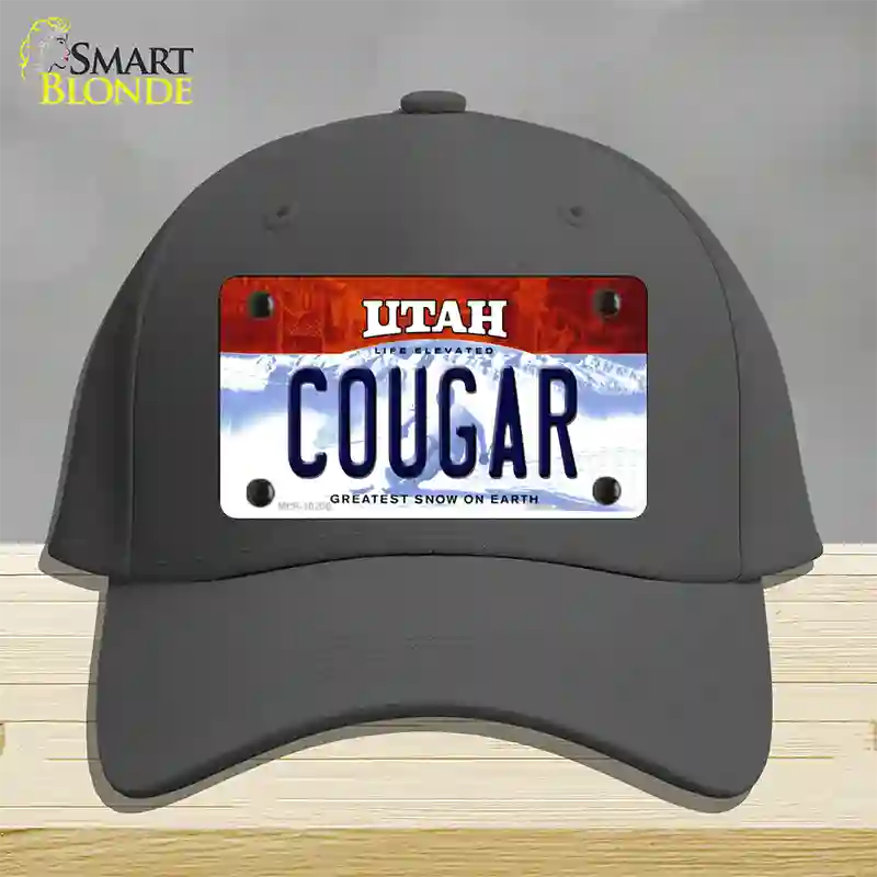 Cougar Utah Novelty License Plate Hat Cotton / Charcoal