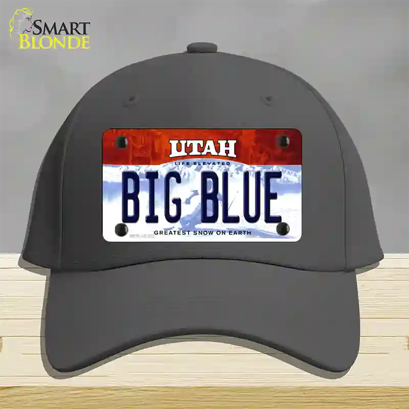 Big Blue Utah Novelty License Plate Hat Cotton / Charcoal