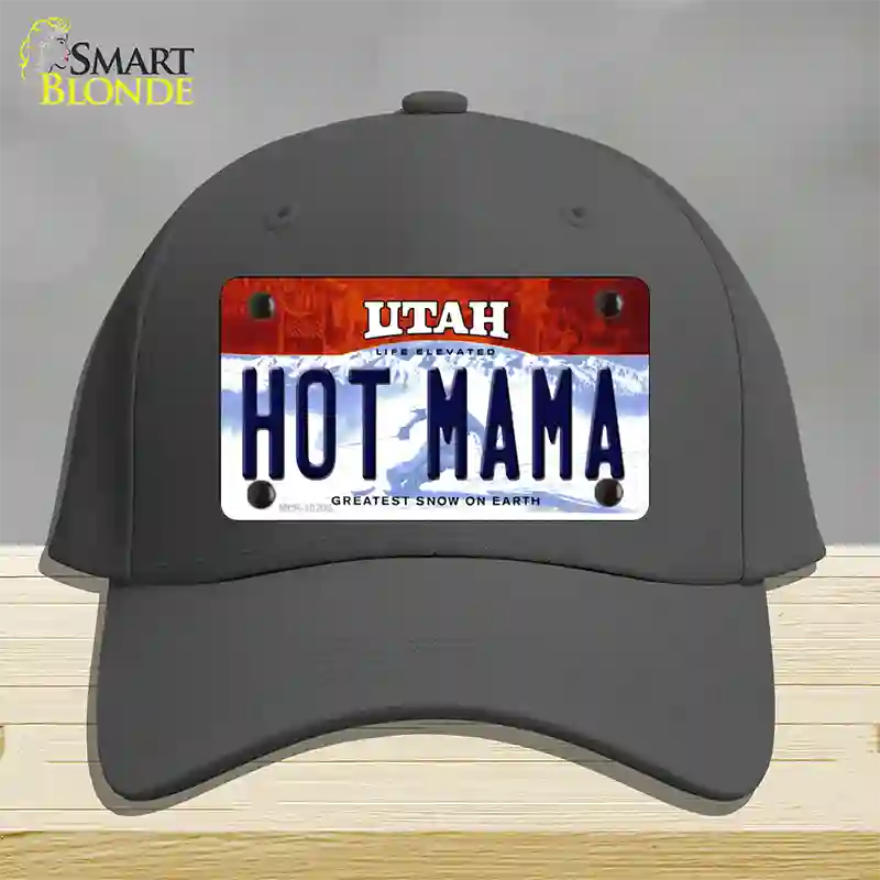 Hot Mama Utah Novelty License Plate Hat Cotton / Charcoal