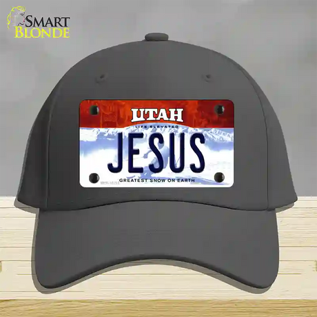 Jesus Utah Novelty License Plate Hat Cotton / Charcoal