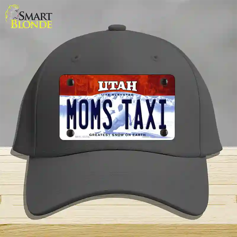 Moms Taxi Utah Novelty License Plate Hat Cotton / Charcoal