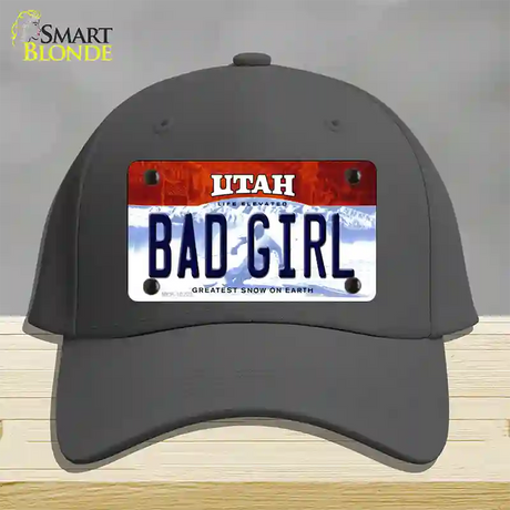 Bad Girl Utah Novelty License Plate Hat Cotton / Charcoal