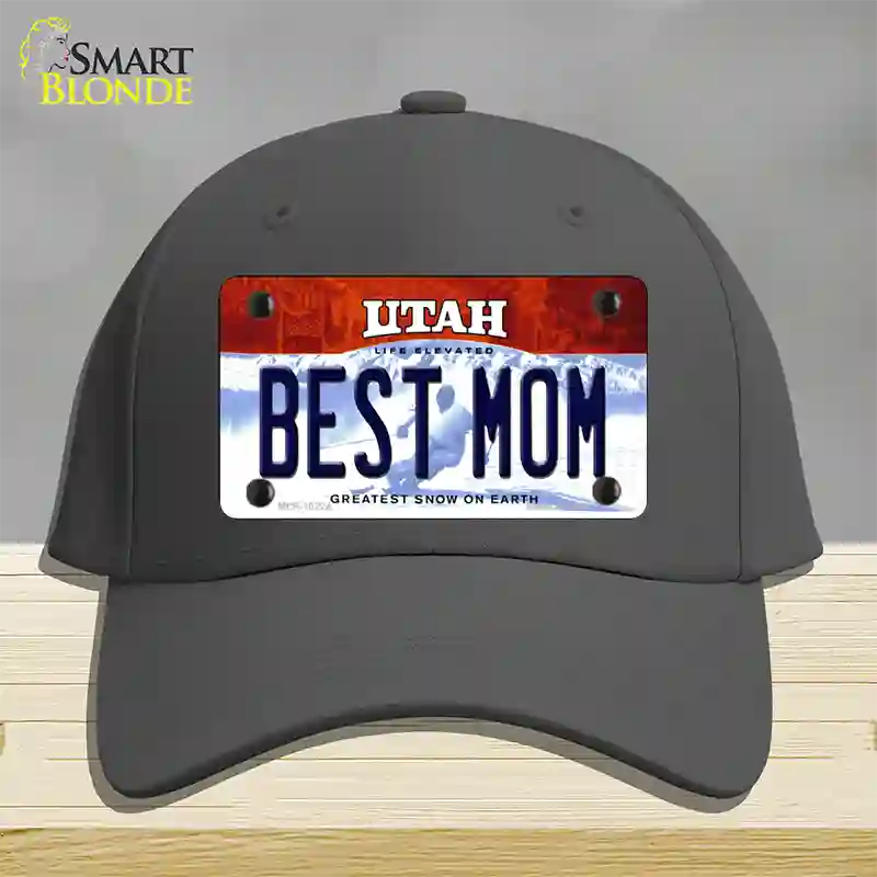 Best Mom Utah Novelty License Plate Hat Cotton / Charcoal