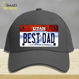 Best Dad Utah Novelty License Plate Hat Cotton / Charcoal