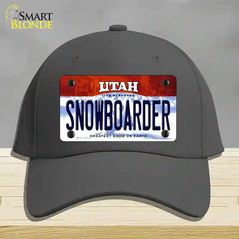 Snowboarder Utah Novelty License Plate Hat Cotton / Charcoal