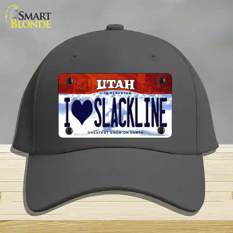 I Love Slackline Utah Novelty License Plate Hat Cotton / Charcoal