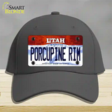 Porcupine Rim Utah Novelty License Plate Hat Cotton / Charcoal