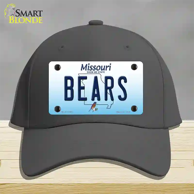 Bears Missouri Novelty License Plate Hat Cotton / Charcoal