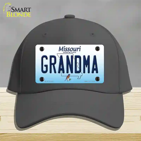 Grandma Missouri Novelty License Plate Hat Cotton / Charcoal