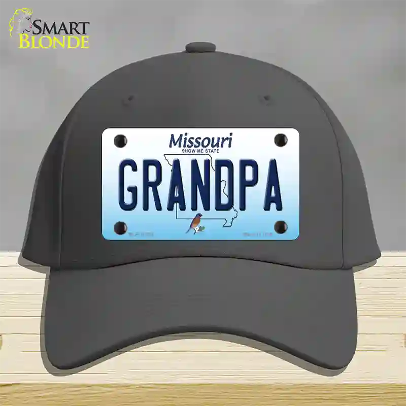 Grandpa Missouri Novelty License Plate Hat Cotton / Charcoal