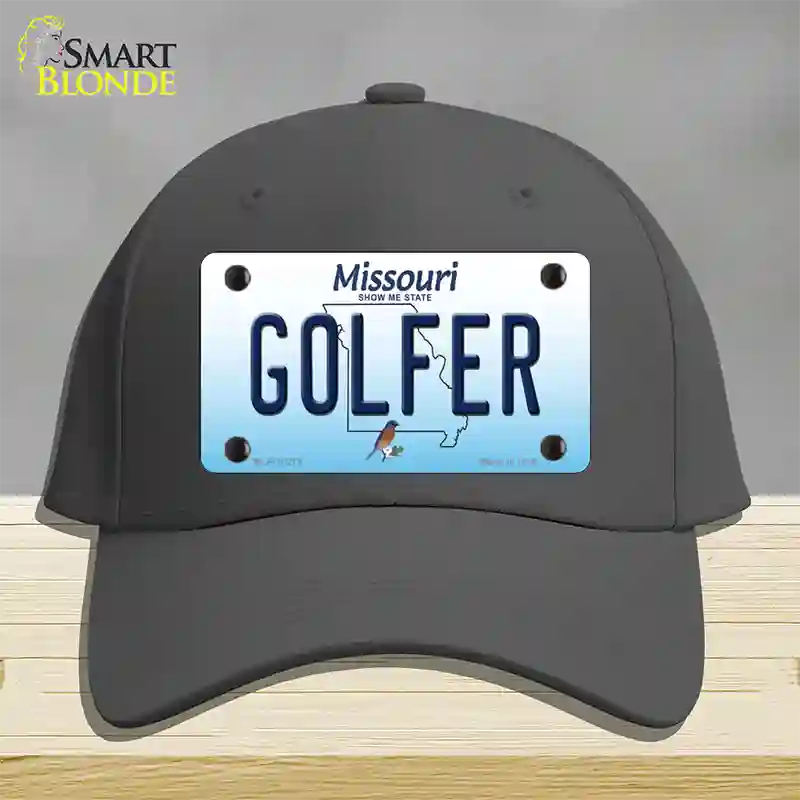 Golfer Missouri Novelty License Plate Hat Cotton / Charcoal