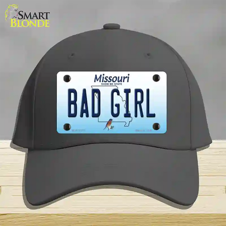 Bad Girl Missouri Novelty License Plate Hat Cotton / Charcoal