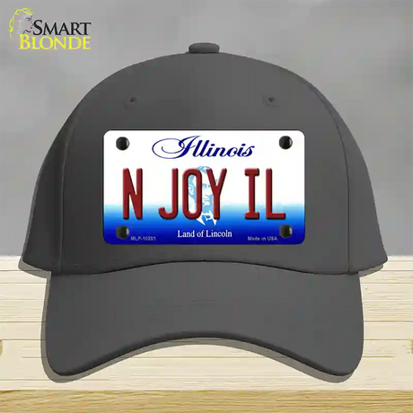 N Joy IL Illinois Novelty License Plate Hat Cotton / Charcoal