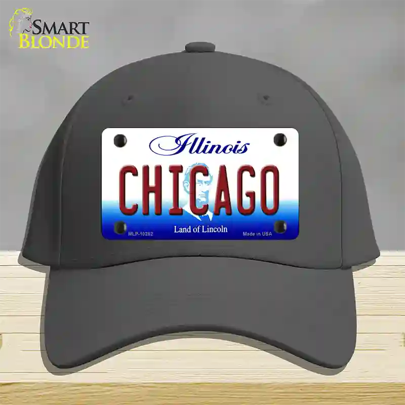 Chicago Illinois Novelty License Plate Hat Cotton / Charcoal