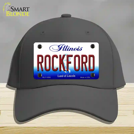 Rockford Illinois Novelty License Plate Hat Cotton / Charcoal