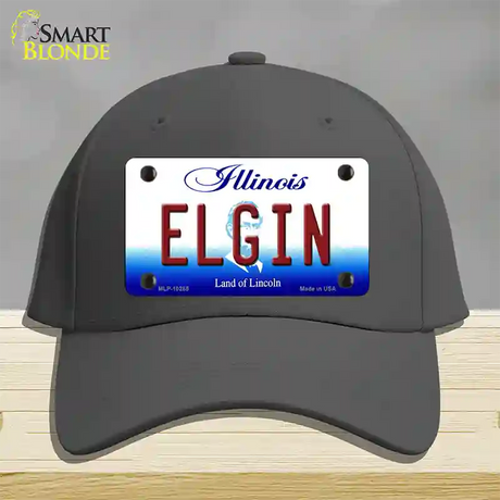 Elgin Illinois Novelty License Plate Hat Cotton / Charcoal