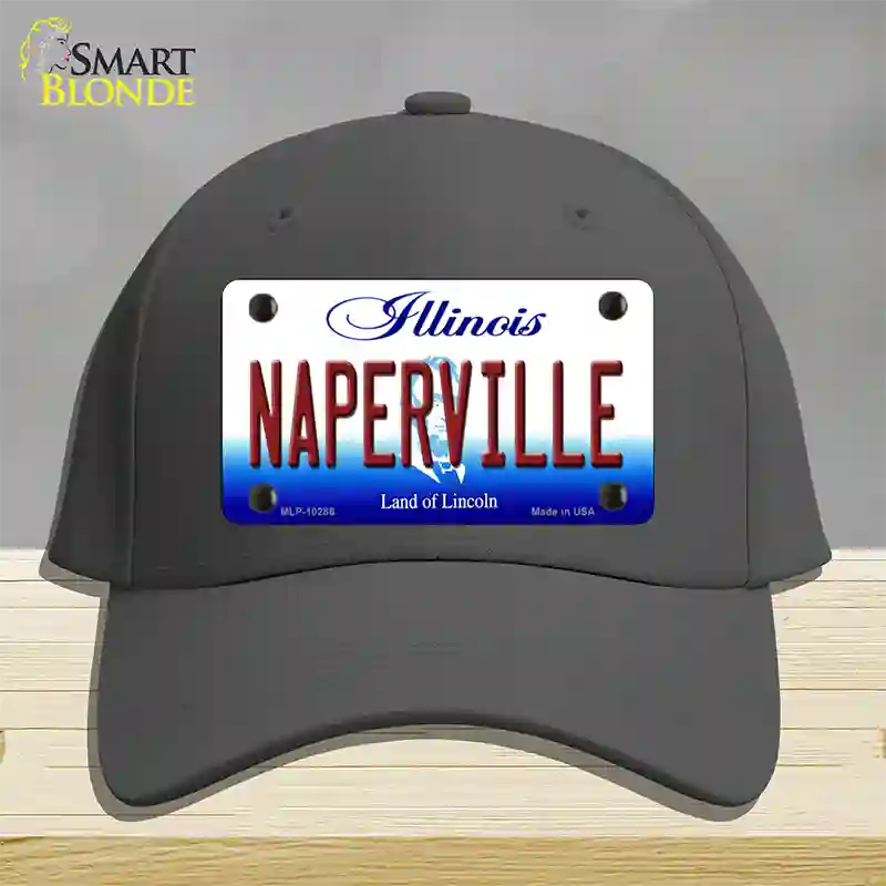 Naperville Illinois Novelty License Plate Hat Cotton / Charcoal