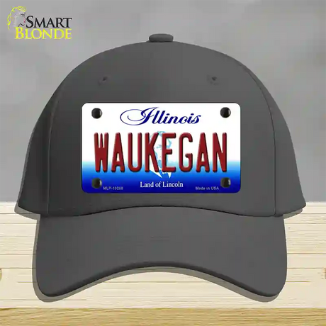 Waukegan Illinois Novelty License Plate Hat Cotton / Charcoal