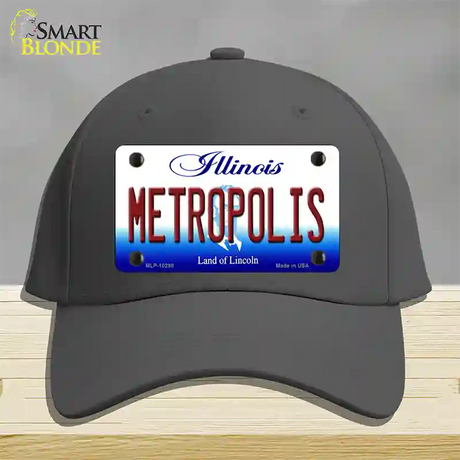 Metropolis Illinois Novelty License Plate Hat Cotton / Charcoal