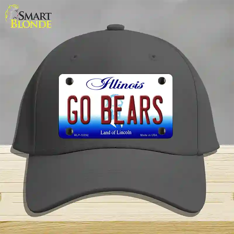 Go Bears Illinois Novelty License Plate Hat Cotton / Charcoal