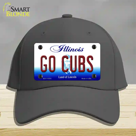 Go Cubs Illinois Novelty License Plate Hat Cotton / Charcoal