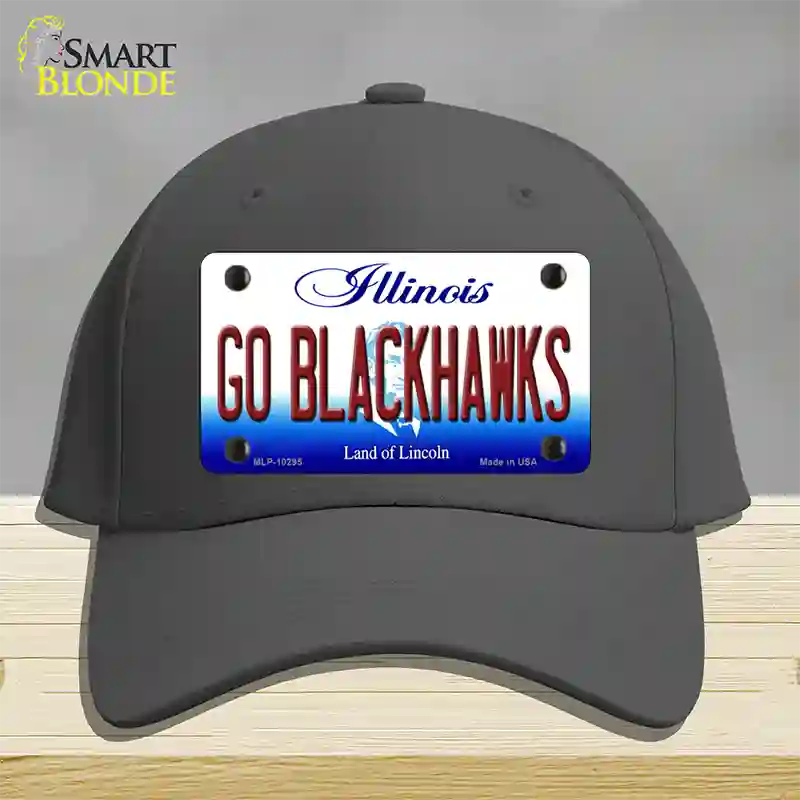 Go Blackhawks Illinois Novelty License Plate Hat Cotton / Charcoal