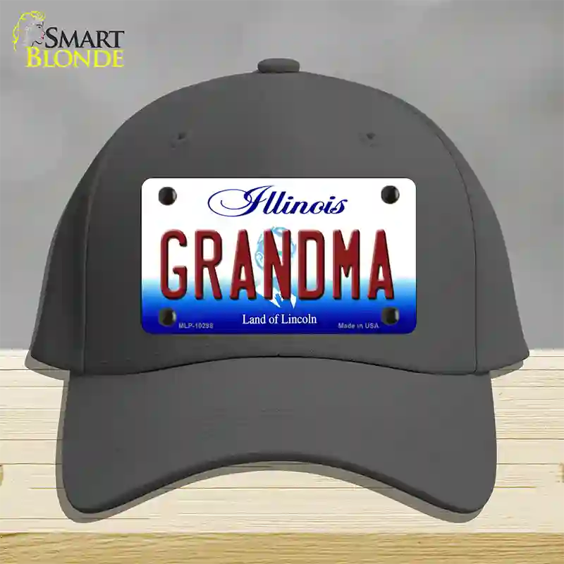 Grandma Illinois Novelty License Plate Hat Cotton / Charcoal