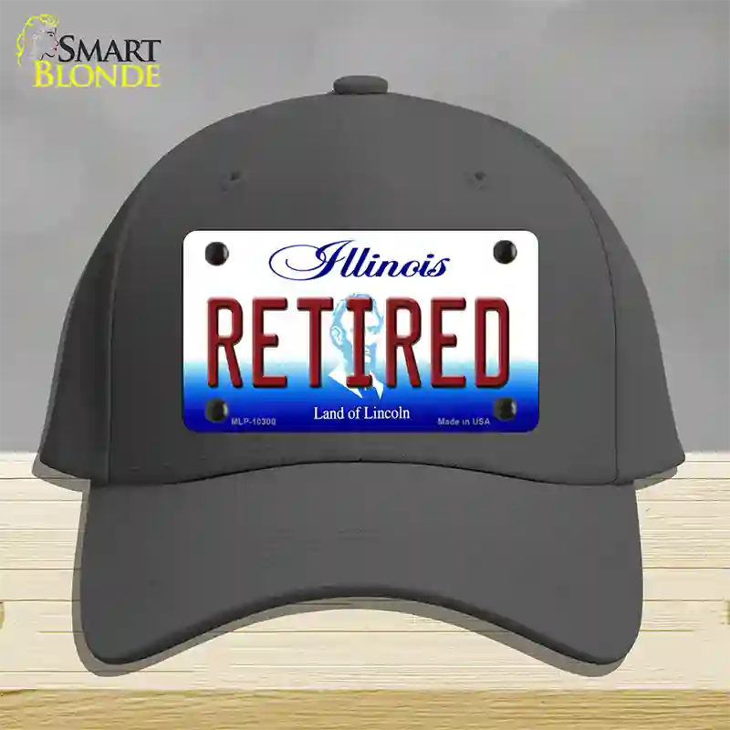 Retired Illinois Novelty License Plate Hat Cotton / Charcoal