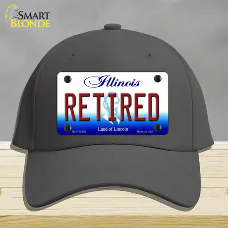 Retired Illinois Novelty License Plate Hat Cotton / Charcoal