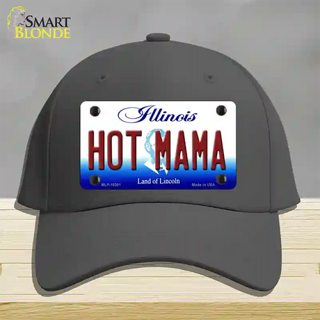 Hot Mama Illinois Novelty License Plate Hat Cotton / Charcoal