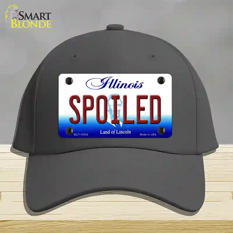 Spoiled Illinois Novelty License Plate Hat Cotton / Charcoal