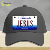 Jesus Illinois Novelty License Plate Hat Cotton / Charcoal