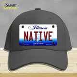 Native Illinois Novelty License Plate Hat Cotton / Charcoal