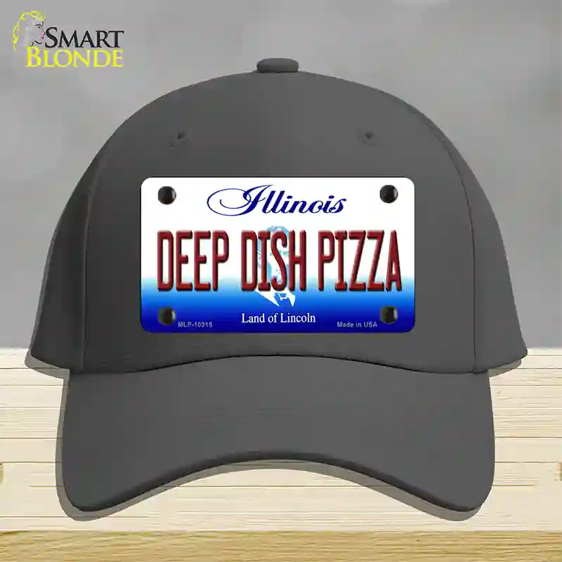 Deep Dish Pizza Illinois Novelty License Plate Hat Cotton / Charcoal