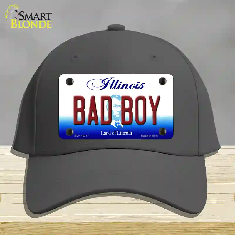 Bad Boy Illinois Novelty License Plate Hat Cotton / Charcoal