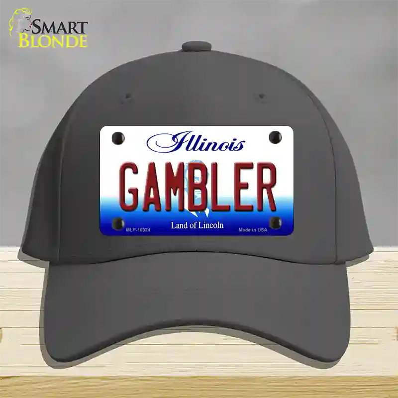 Gambler Illinois Novelty License Plate Hat Cotton / Charcoal