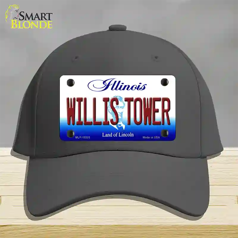 Willis Tower Illinois Novelty License Plate Hat Cotton / Charcoal