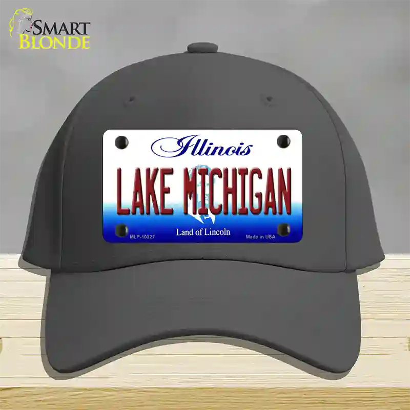 Lake Michigan Illinois Novelty License Plate Hat Cotton / Charcoal