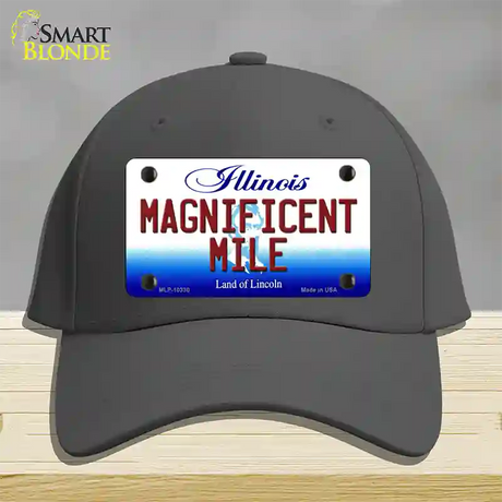 Magnificent Mile Illinois Novelty License Plate Hat Cotton / Charcoal